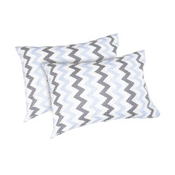 Set 2 fete de perna Bosfor Decor, model zigzag, poliester, albastru, dimensiune 50 x 70 cm